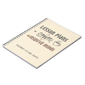 Cahier de professeur à nom personnalisé - Plans de (Côté gauche)