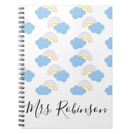 Cahier de professeur de script de nuages arc-en-ci (Devant)