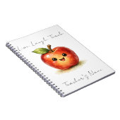 Cahier de professeur heureux - Aquarelle de pomme (Côté Droit)