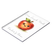 Cahier de professeur heureux - Aquarelle de pomme (Côté gauche)
