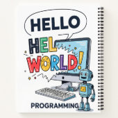Cahier de programmation de robot mignon Hello Worl (Dos)