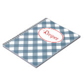 Cahier de recettes à carreaux bleus (Côté gauche)
