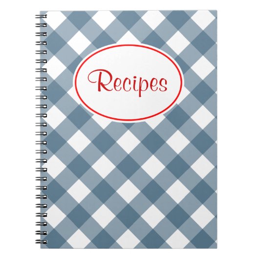 Cahier de recettes à carreaux bleus (Devant)