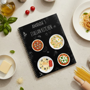 Cahier de recettes de cuisine italienne sur tablea