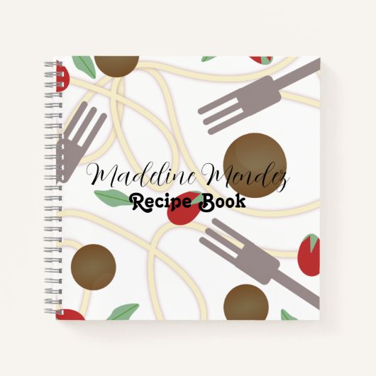 Cahier de recettes de cuisine pour pâtes (Devant)