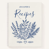 Cahier de recettes de famille moderne blanc cassé (Devant)