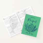 Cahier de recettes de famille vert Kelly moderne (Intérieur)