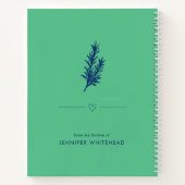 Cahier de recettes de famille vert Kelly moderne (Dos)