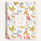 Cahier de recettes de feuilles d'automne à l'aquar (Devant)