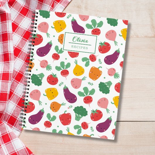 Cahier de recettes de légumes heureux mignon