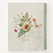 Cahier de recettes de mariage avec tournesols vint (Dos)