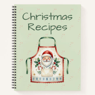 Cahier de recettes de Noël tablier de Santa