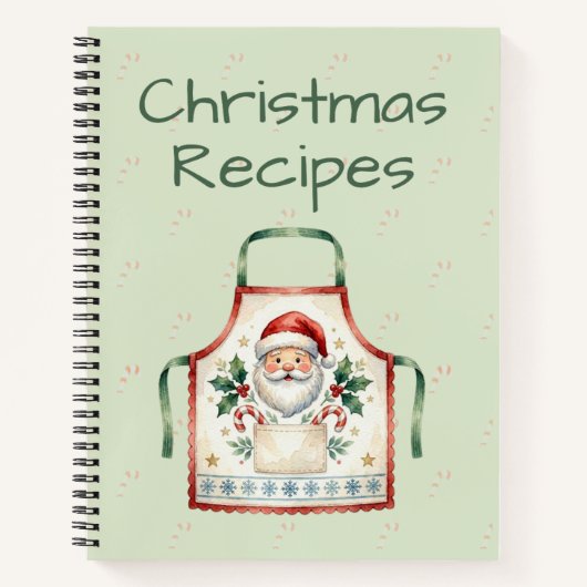 Cahier de recettes de Noël tablier de Santa (Devant)
