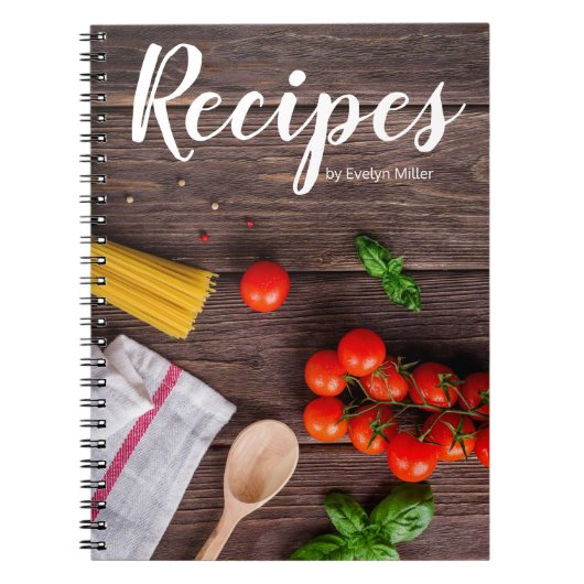 Cahier de recettes rustique personnalisable (Devant)