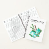 Cahier de recettes vierge en coton et verrerie ble (Intérieur)