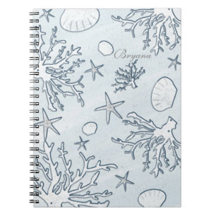 Cahier de récif de corail de plage et d'étoile de