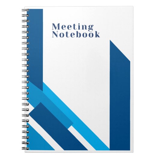 Cahier de réunion simple bleu (Devant)
