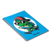 Cahier de skateboard dinosaure personnalisable pou (Côté Droit)
