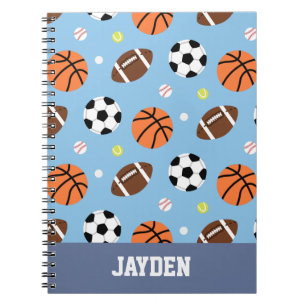 Cahier de sport à motif de balles