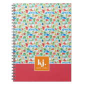 Cahier de style monogrammé d'été amusant (Devant)