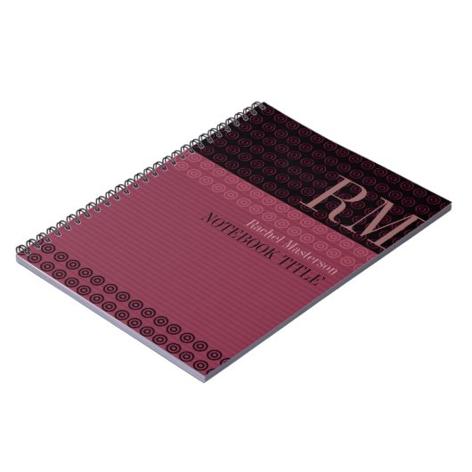 Cahier de style Vogue à monogramme Cercles+Rayures (Côté gauche)