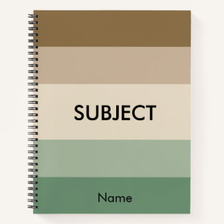 Cahier de sujet académique Taupe de Sage esthétiqu