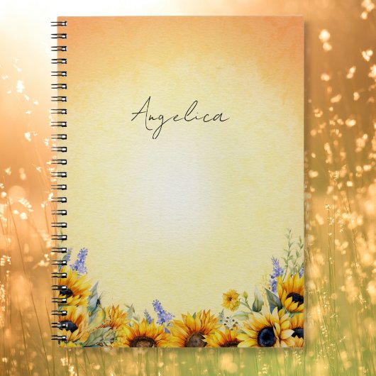 Cahier de tournesol à l'aquarelle
