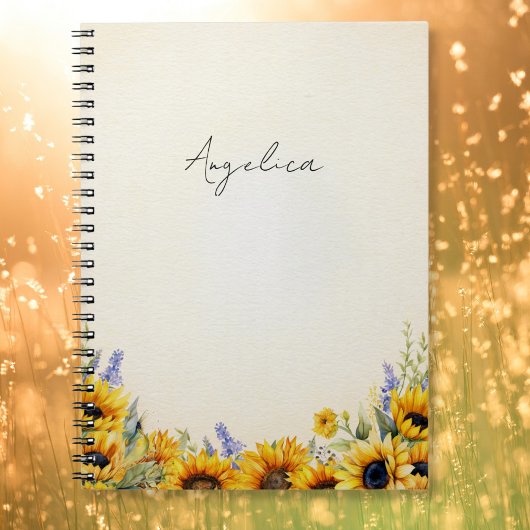 Cahier de tournesols à l'aquarelle