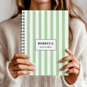 Cahier de travail minimaliste rayé personnalisé av