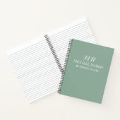 Cahier de travail professionnel vert sauge monogra (Intérieur)