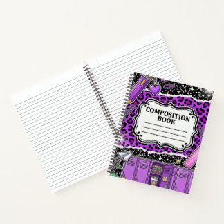 Cahier de verrouillage de l'école léopard violet n
