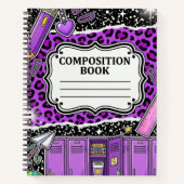 Cahier de verrouillage de l'école léopard violet n (Devant)