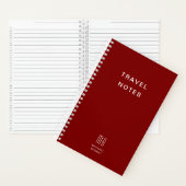 Cahier de Voyage à Monogramme Moderne Bourgogne (À l'intérieur)
