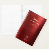 Cahier de Voyage Élégant Monogramme Rouge (Devant avec enveloppe)