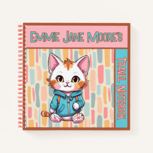 Cahier de voyage pour enfants avec un joli chat