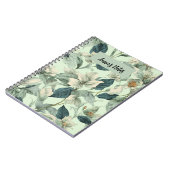 Cahier d'écriture à motif floral botanique (Côté gauche)