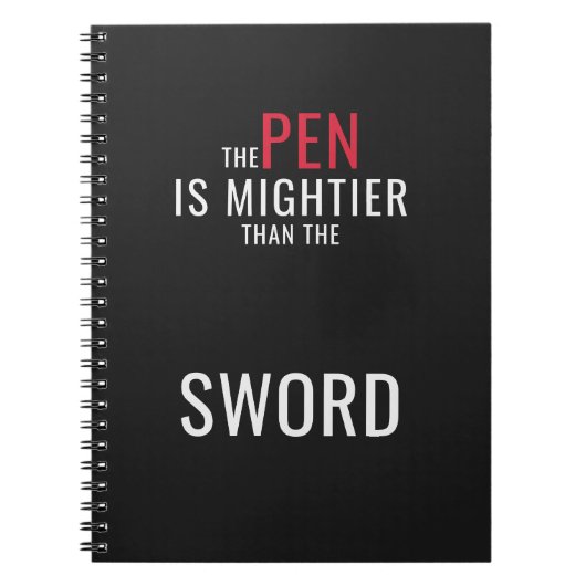 Cahier d'écrivain Pen Is Mightier Than Sword (Devant)