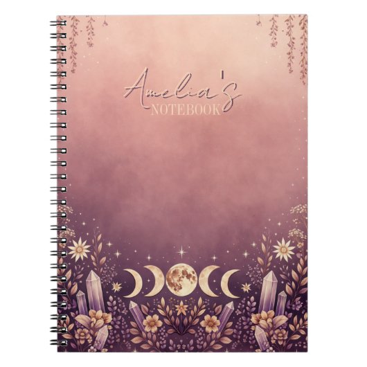 Cahier Dégradé de Coucher de Soleil Phase Lunaire (Devant)