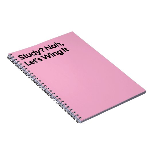 Cahier d'étude drôle Wing It (Côté Droit)