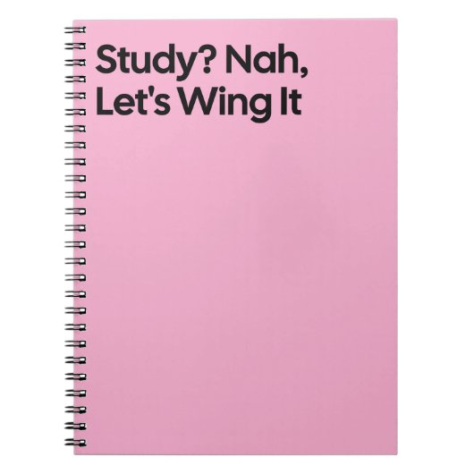 Cahier d'étude drôle Wing It (Devant)