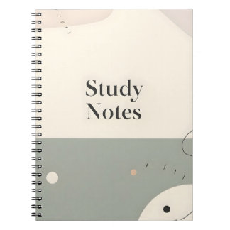 Cahier d'étude étudiant Minimaliste Notes esthétiq