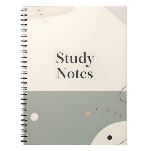 Cahier d'étude étudiant Minimaliste Notes esthétiq (Devant)