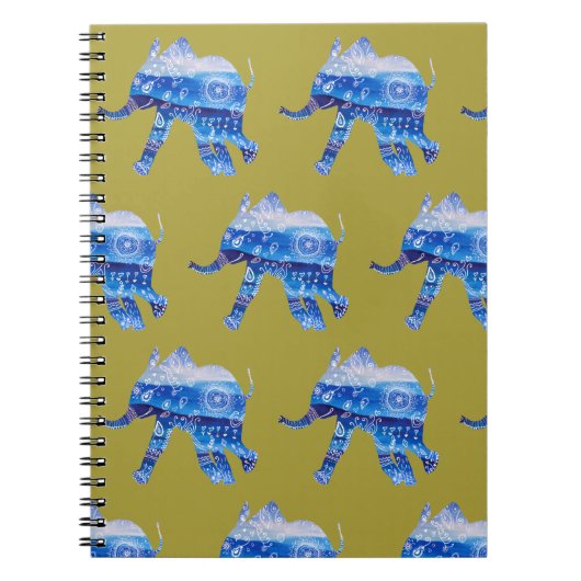 Cahier d'illustration bébé éléphant mandala (Devant)