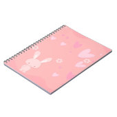 Cahier d'illustration de lapin rose mignon avec de (Côté gauche)