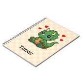 Cahier Dinosaure Mignon – Ajouter un nom (Côté gauche)