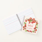 Cahier d'invité du baby shower à ruban aux fraises (Intérieur)