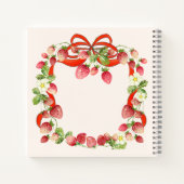 Cahier d'invité du baby shower à ruban aux fraises (Dos)