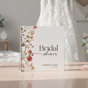 Cahier d'invité floral pour la douche de mariée
