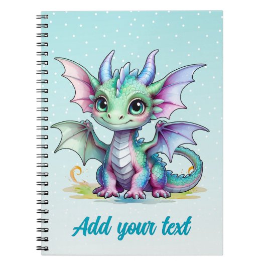 Cahier Dragon Pastel – Bleu Aqua (Devant)