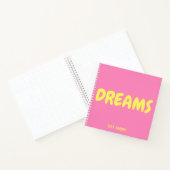 Cahier Dreams Rose Chaud et Jaune avec Nom (Intérieur)